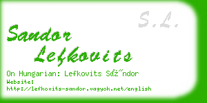 sandor lefkovits business card